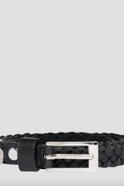 Replay One Size Plait Leather Belt