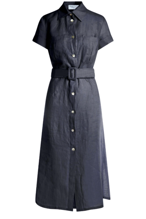 Haris Cotton Midi Shirt Dress – Blue Marine