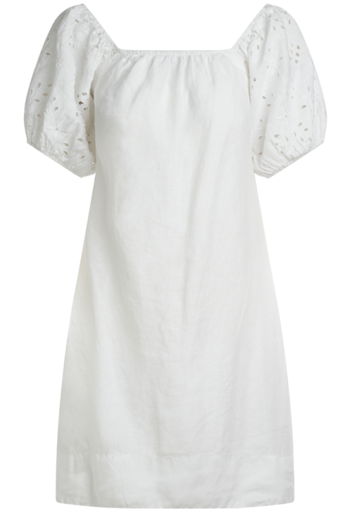 Haris Cotton Puff Sleeve Mini Dress – White