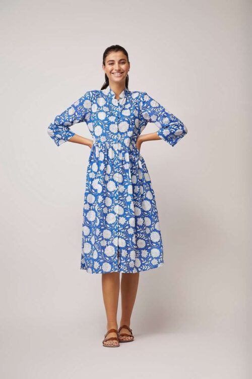 Dream Alia Button-Up Dress – Blue