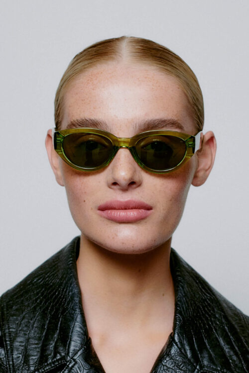 A.Kjaerbede Winnie Sunglasses – Light Olive Transparent