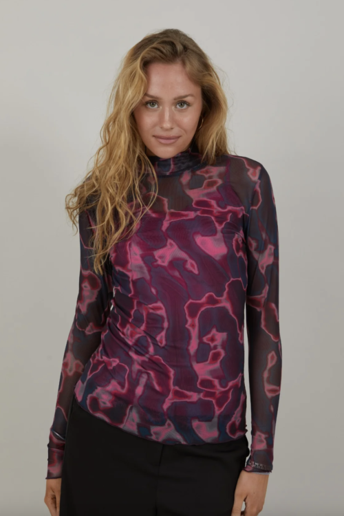 Coster Copenhagen Eve Mesh Turtleneck – Pink Wave