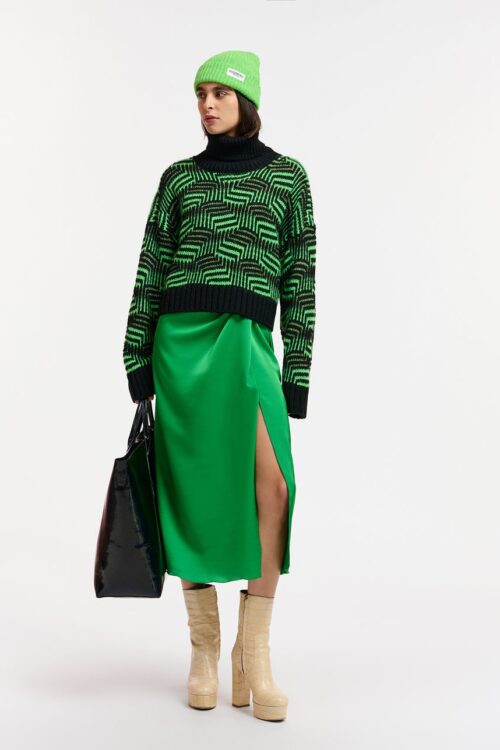 Essentiel Antwerp Ellie Midi Wrap Skirt – Green Key
