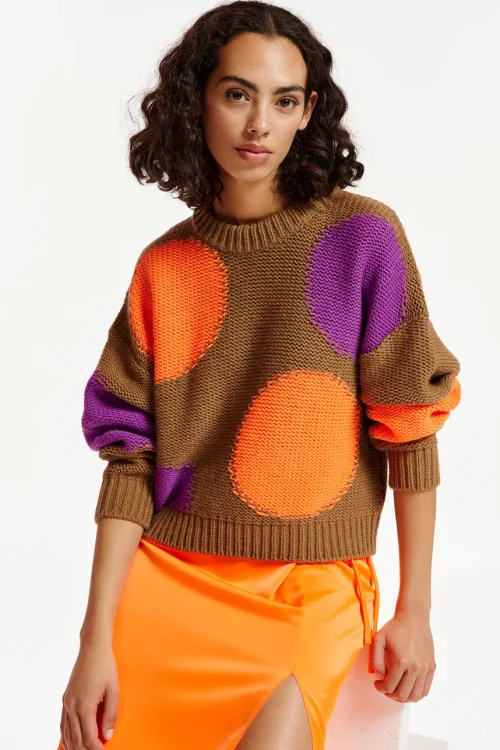 Essentiel Antwerp Event Intarsia-Knit Pullover – Camel