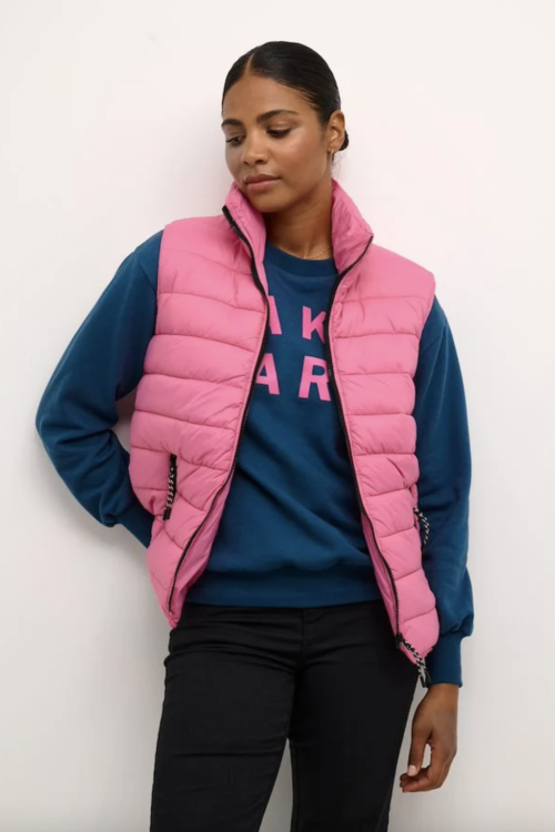 Kaffe KAlira Quilted Gilet – Shocking Pink