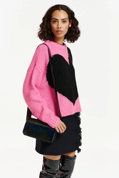 Essentiel Antwerp Eleandro Patent Shoulder Bag – Black