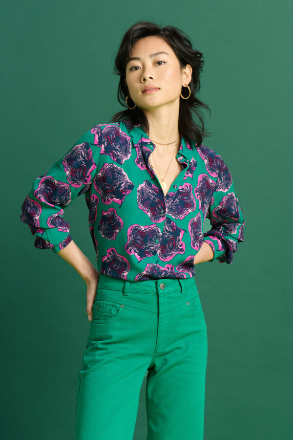 POM Amsterdam SP7405 Blouse - Mila Flower Pop Pink - Image 3