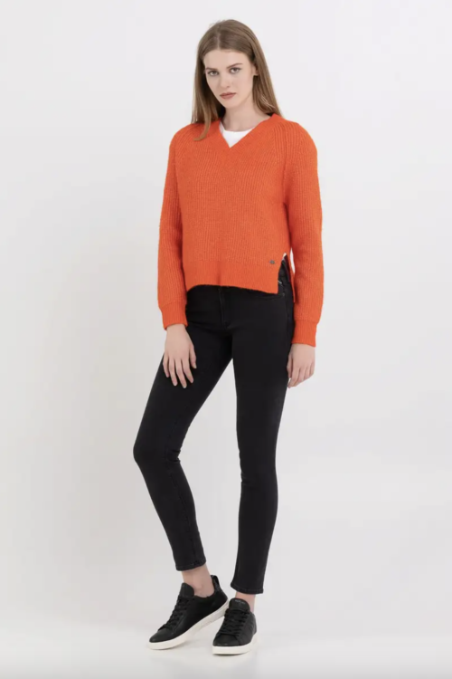 Replay Recycled Wool-Blend Sweater – Spicy Orange