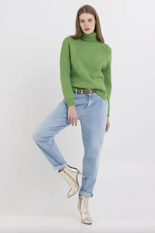 Replay High Neck Sweater – Bright Green