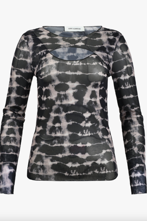 Sofie Schnoor Mesh Cut-Out Top – Black