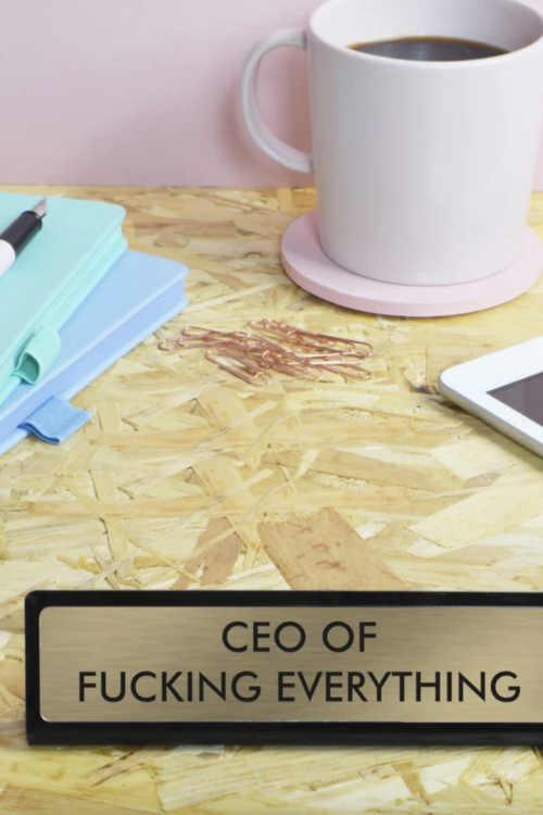 Flamingo Candles CEO Of Everything Desk Plate Sign