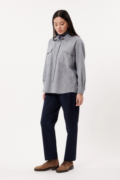 Frnch Vivienne Overshirt – Bleu Jean
