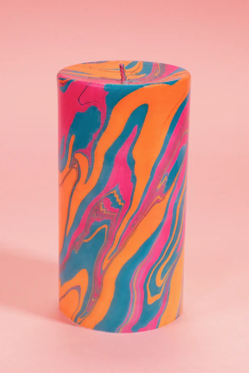 Flamingo Candles Calypso Marble Pillar Candle