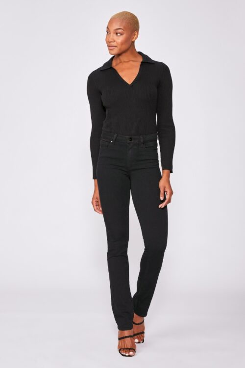 Paige Hoxton Straight 34inch Jean – Black Shadow