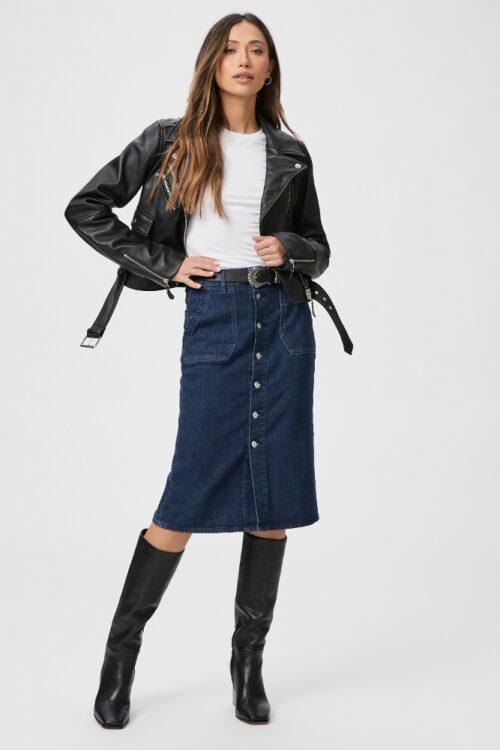 Paige Meadow Midi Denim Skirt – Jelina