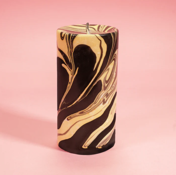 flamingo-candles-goldrush-marble-pillar-stick-and-ribbon-nottingham