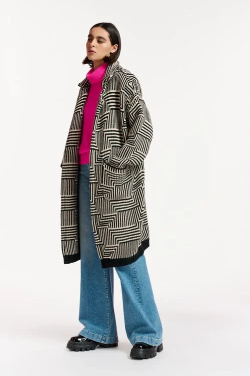 Essentiel Antwerp Efitti Jacquard Cardigan – Off White