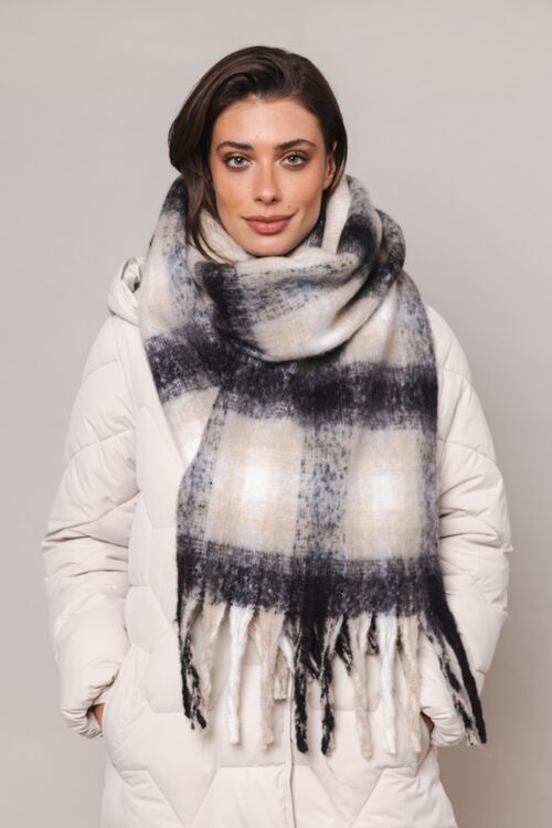 Rino & Pelle Hipke Scarf – Natural Check