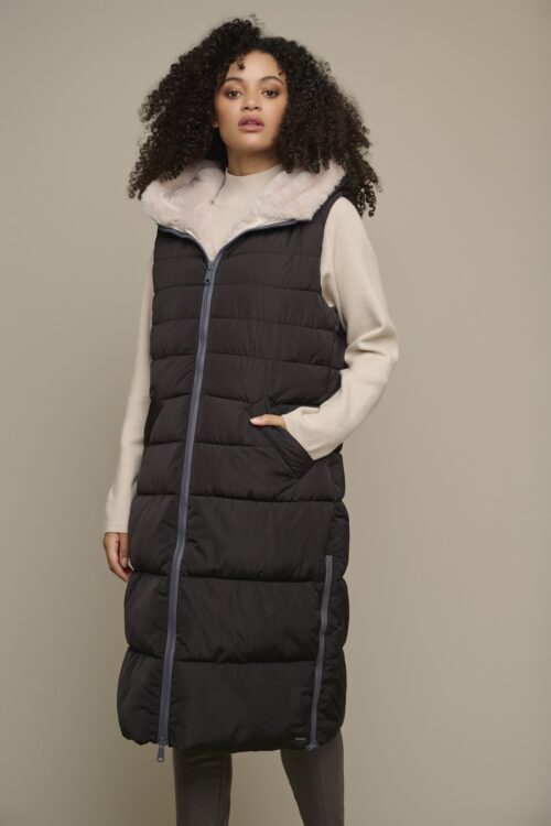 Rino & Pelle Nicci Long Waistcoat – Black / Stone