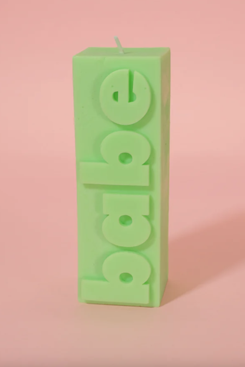 Flamingo Candles BABE Slogan Block Pillar Candle