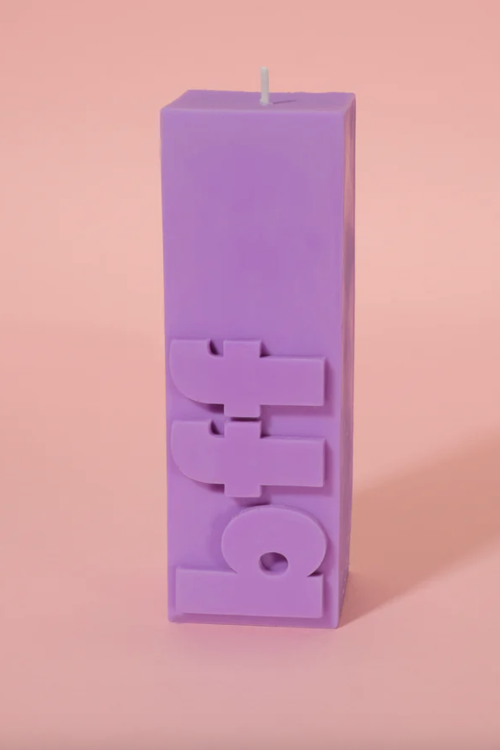 Flamingo Candles BFF Slogan Block Pillar Candle