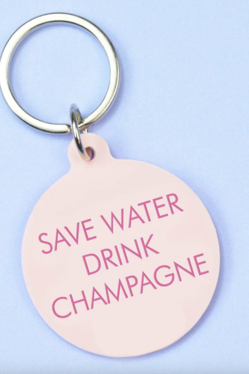Flamingo Candles Save Water Key Tag