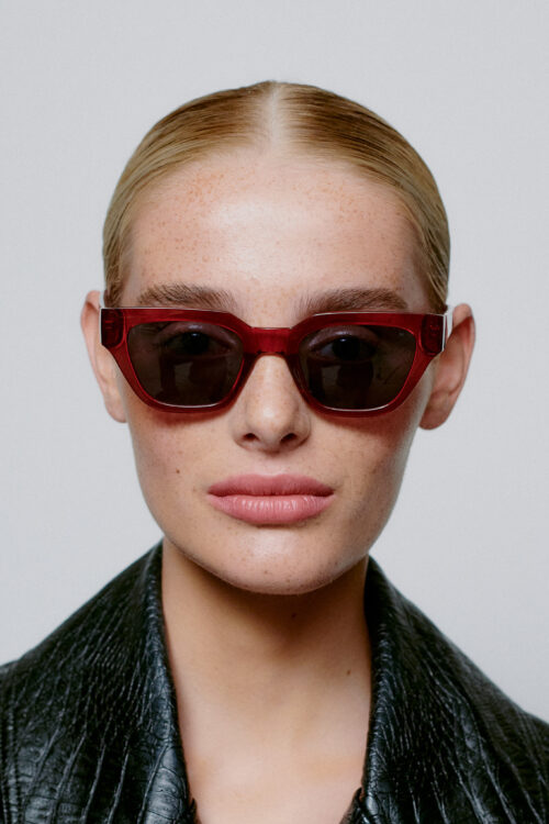 A.Kjaerbede Kaws Sunglasses – Burgundy Transparent