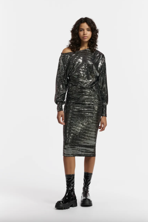 Essentiel Antwerp Eglitter Midi Dress – Black