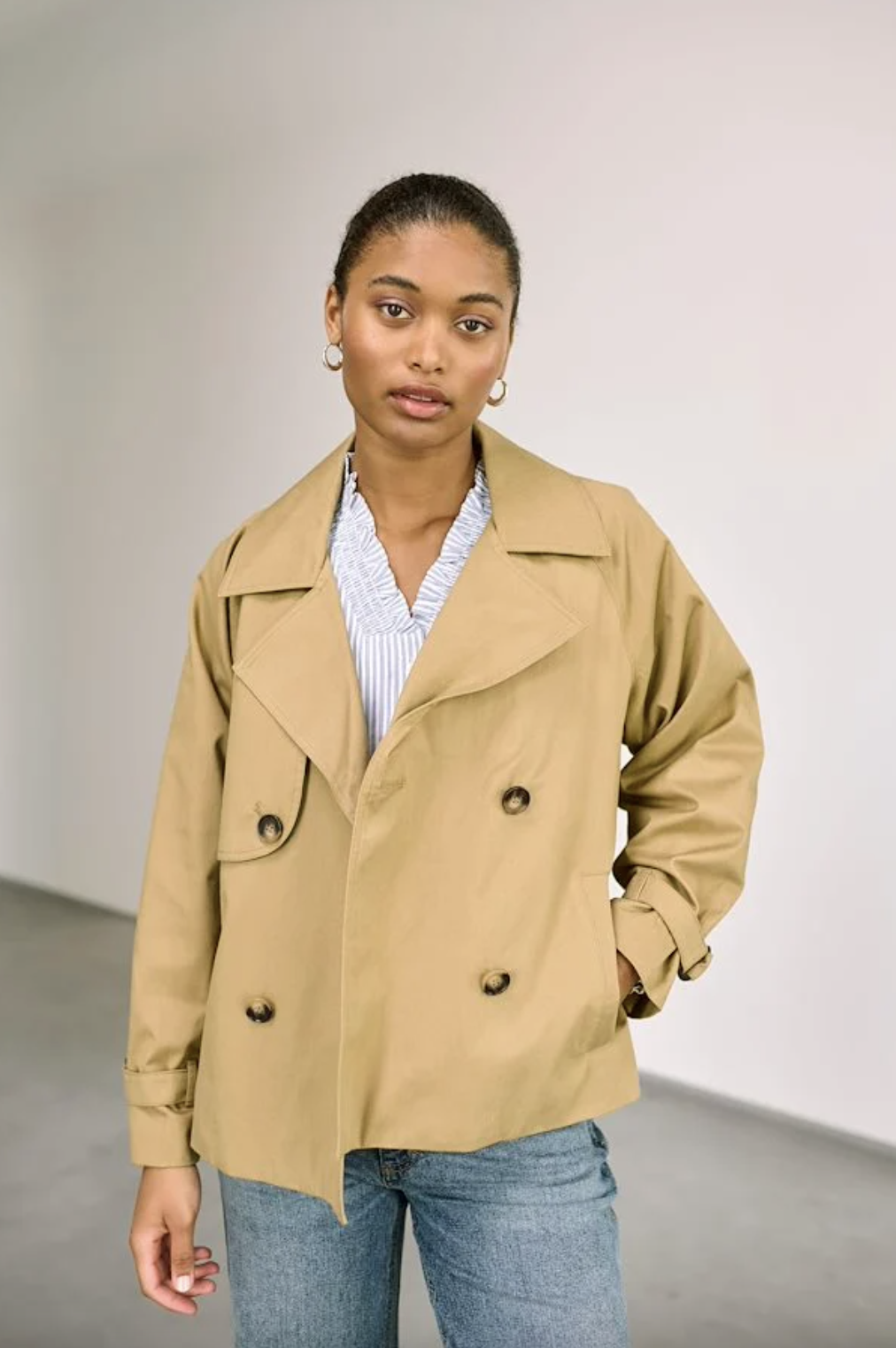 KAFFE KAlelia Quilt Jacket Feather Grey