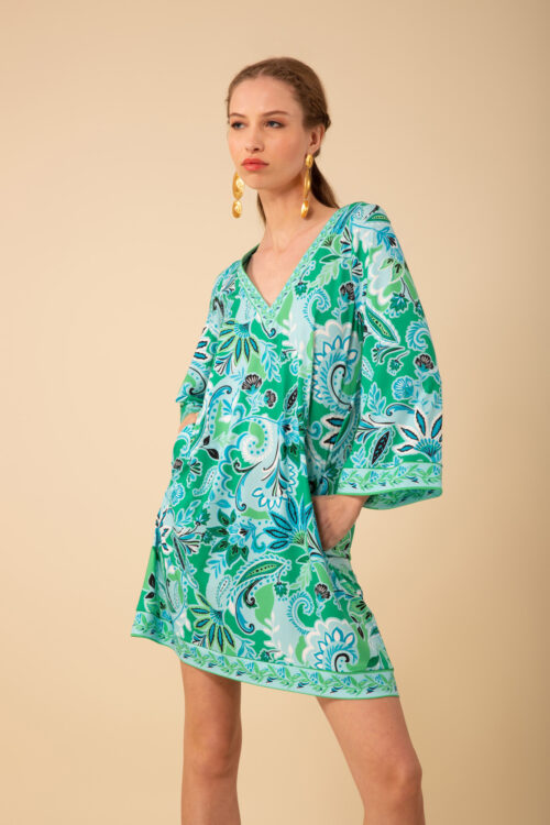 Hale Bob Elliana Jersey Dress – Turquoise