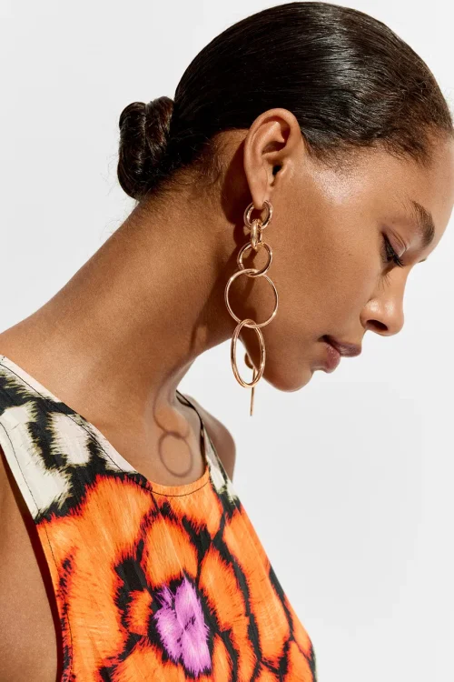 Essentiel Antwerp Filippa Linked Hoop Earrings – Gold