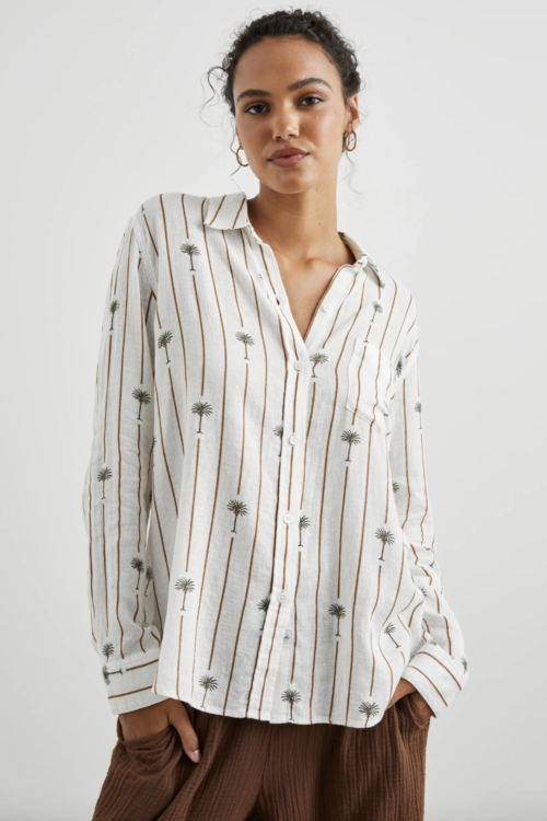 Rails Charli Shirt – Stripe Palms