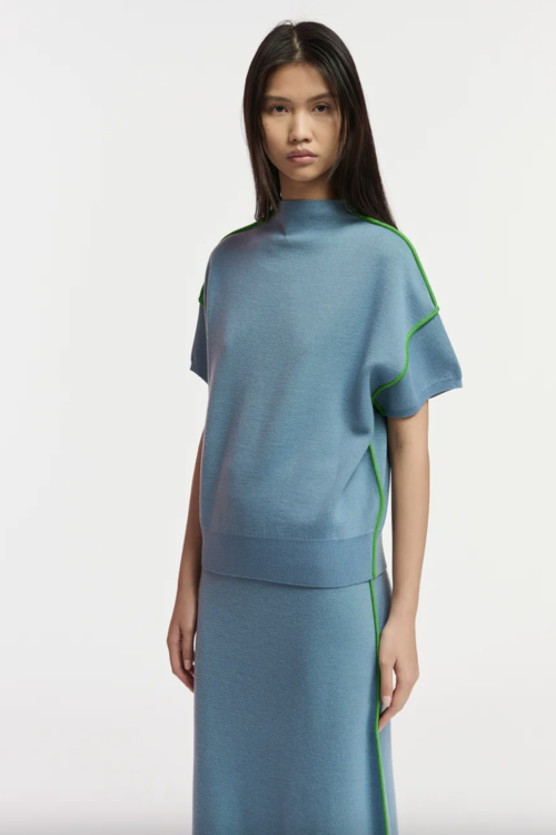 Essentiel Antwerp Fabia Short-Sleeved Sweater – Bright Sky