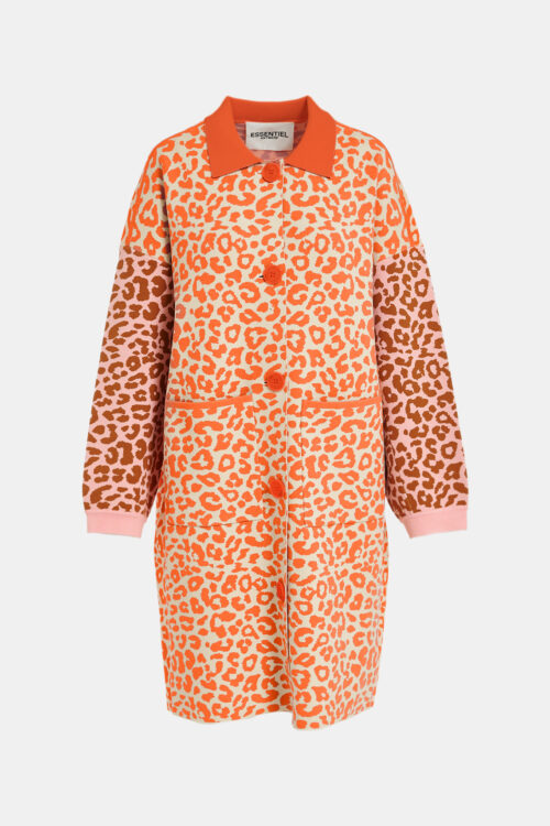 Essentiel Antwerp Foon Knitted Coat – Orange