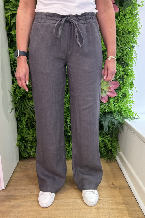 Haris Cotton Wide Leg Linen Trousers – Iron