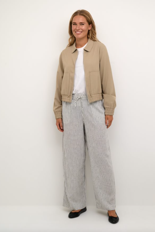 Kaffe KAmilia Wide Pants – Black Stripe
