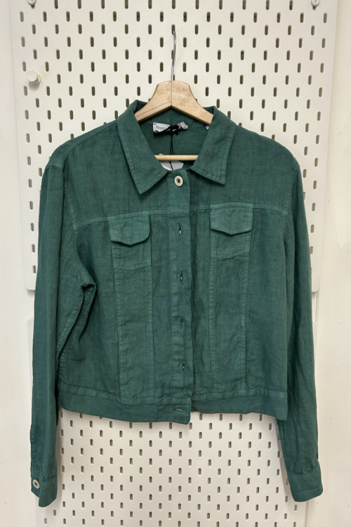 Haris Cotton Linen Jacket – Emerald