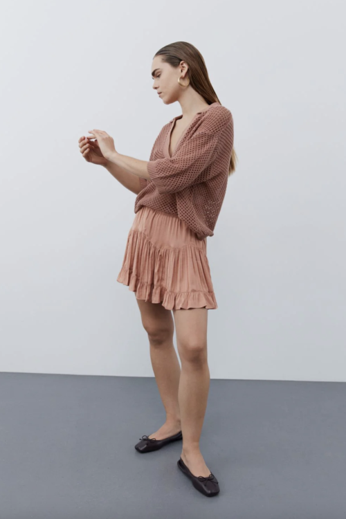 Sofie Schnoor Knit Blouse – Rosy Brown
