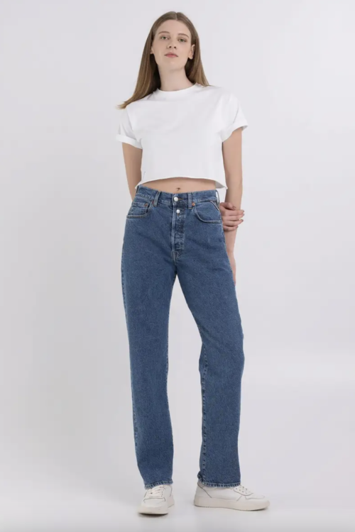 Replay 9Zero1 Straight Fit Jeans – Medium Blue