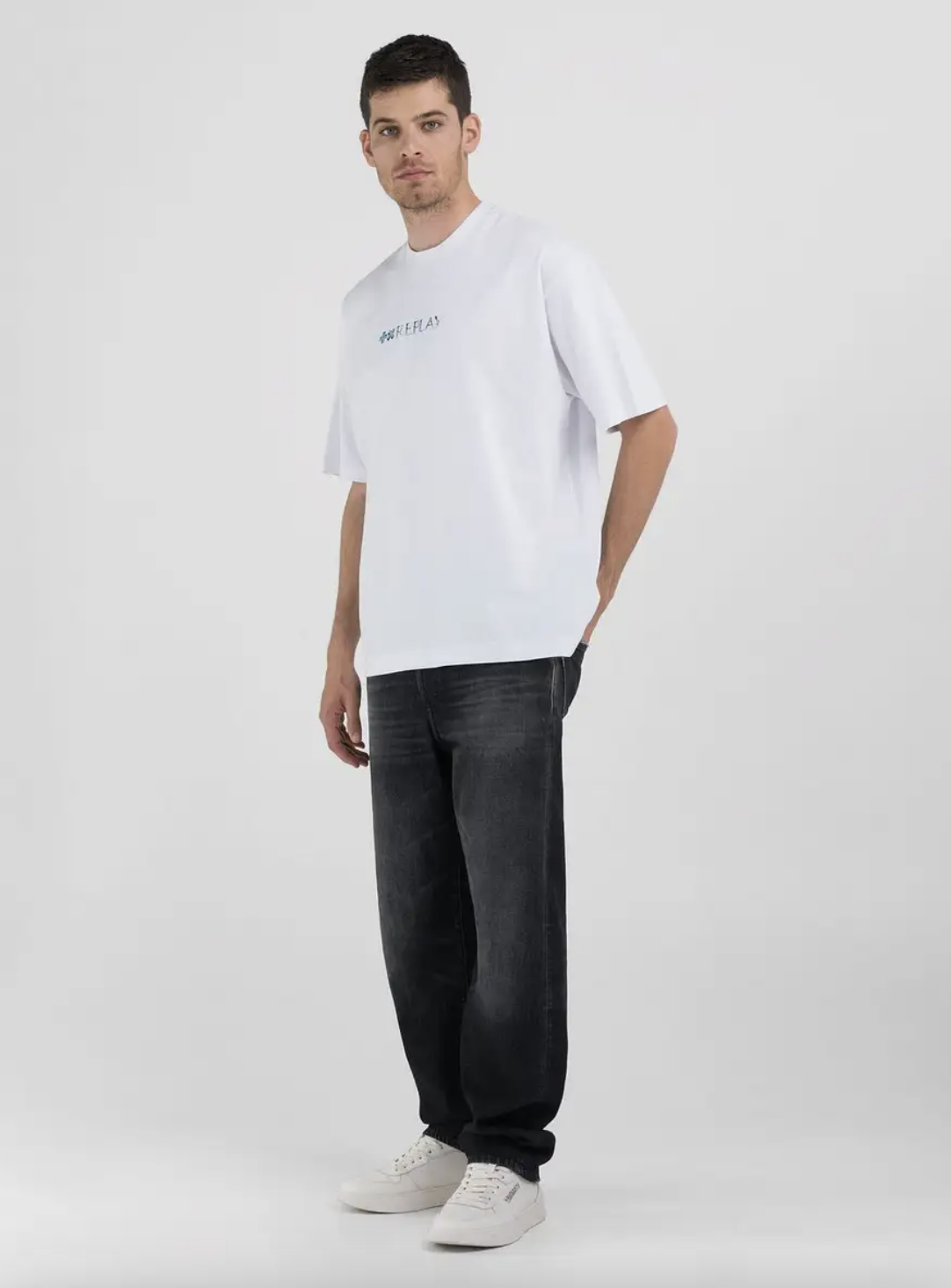 Replay X Martin Garrix Mens 'STONOLOGY' Crew T-Shirt - Off White