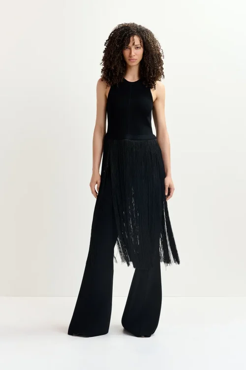 Essentiel Antwerp Gattitude Flared Knit Pant – Black