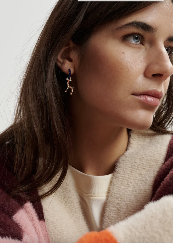 Essentiel Antwerp Godancer Charm Earrings - Navy/Gold/Pink - Image 3