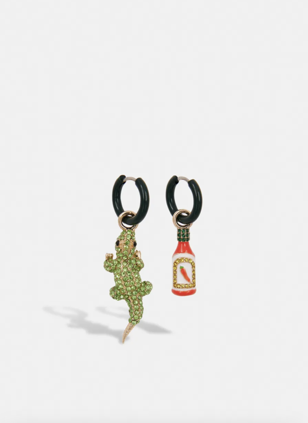 essentiel-antwerp-grocodile-earrings-black-green-red-stick-and-ribbon-nottingham