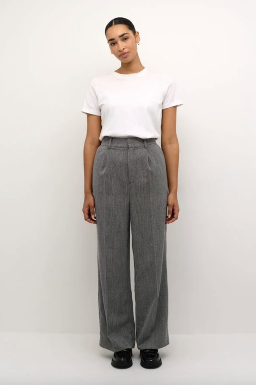 Kaffe KAjosie Wide Pants – Grey Melange