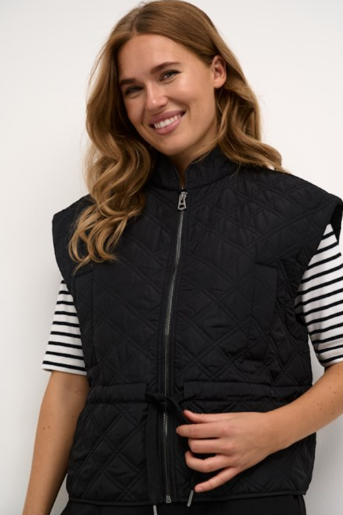 Kaffe KAtanja Waistcoat – Black Deep