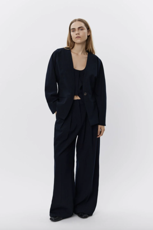 Sofie Schnoor Slouchy Suit Trousers – Navy