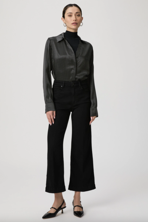 Paige Anessa Wide Leg Jean – Black Shadow
